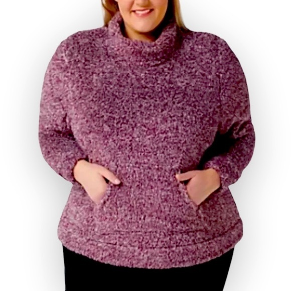 Koolaburra by UGG | Cozy Heathered Shaggy Plush Cowl Neck Sweater Top | Size XL - Picture 1 of 5